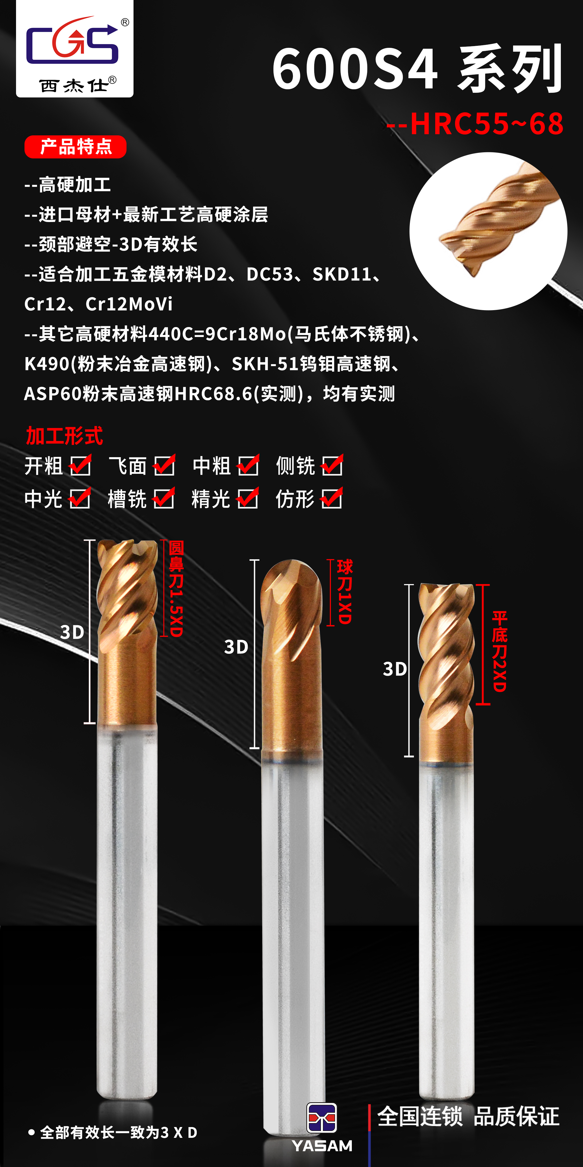 CGS西杰仕-CGS600S4系列高硬銑刀