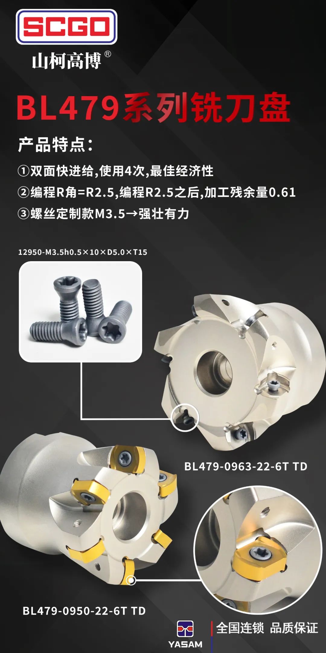 SCGO? 山柯高博BL479系列雙面R2.5快進給